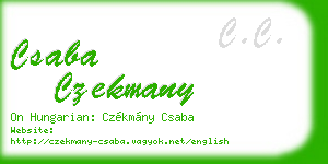 csaba czekmany business card